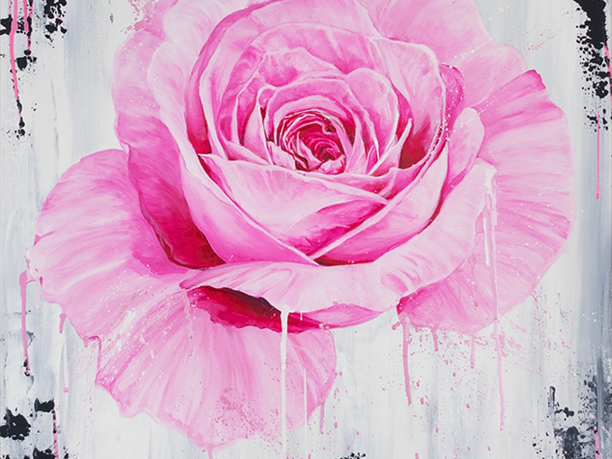 pink rose painting